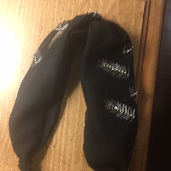 Criss Cross Headband Black/Silver feather🖤sheer🖤 - Picture 6 of 9